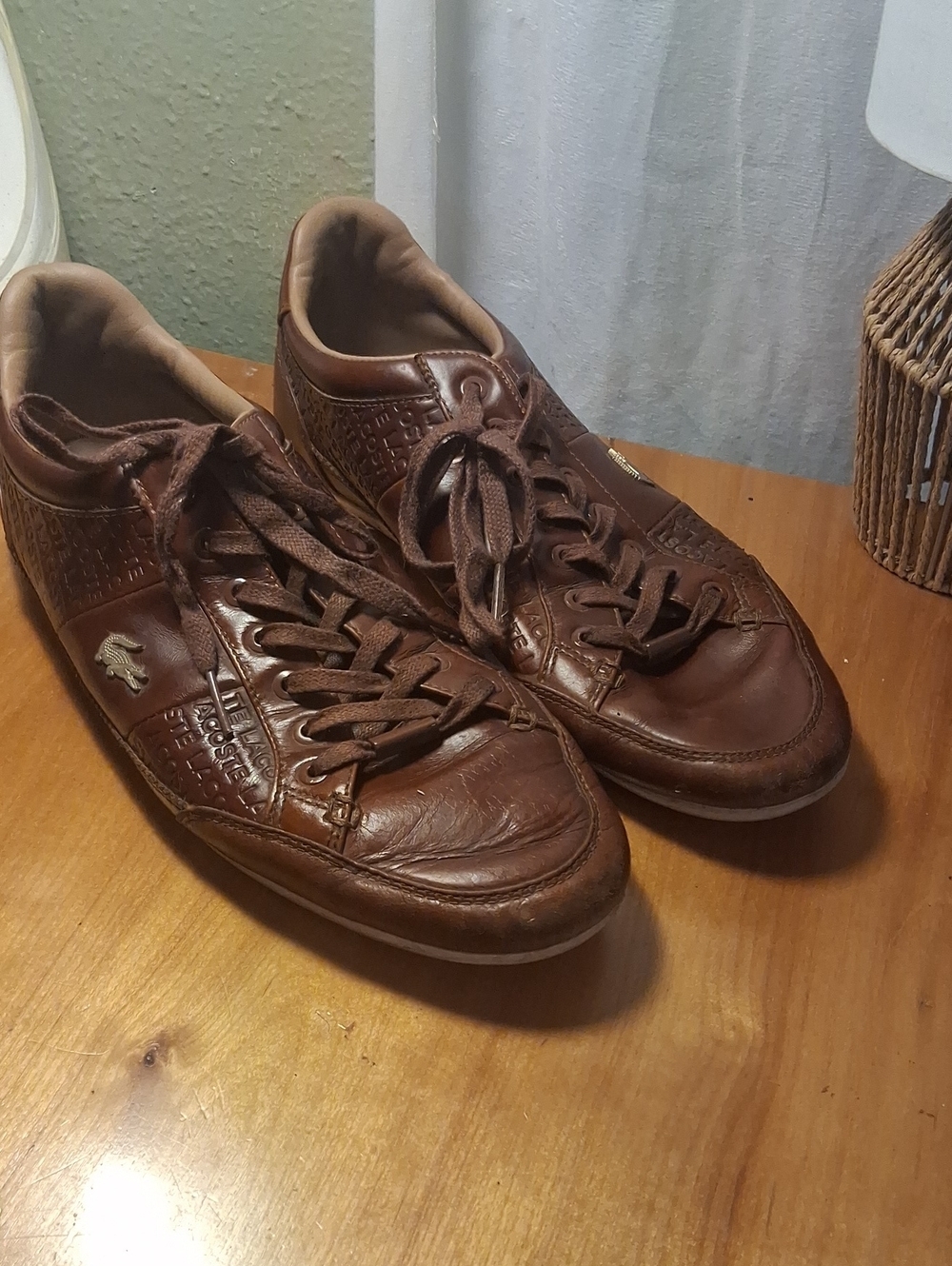 Lacoste Brown Leather Men's Sneakers Size 10 Vintage